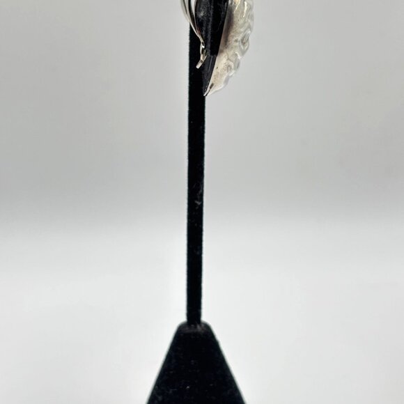 Sterling Silver 925 Clip-On Earrings Textured Wave Design - Picture 5 of 8